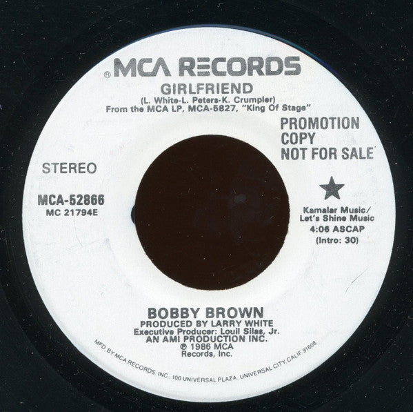 Bobby Brown : Girlfriend (7", Single, Promo)