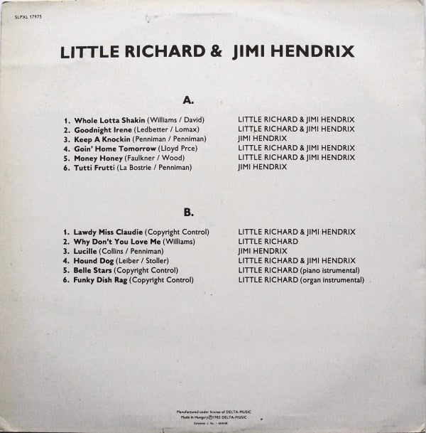 Little Richard & Jimi Hendrix : Little Richard & Jimi Hendrix (LP, Album)