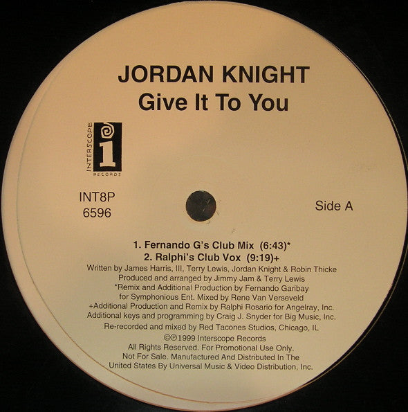 Jordan Knight : Give It To You (12")