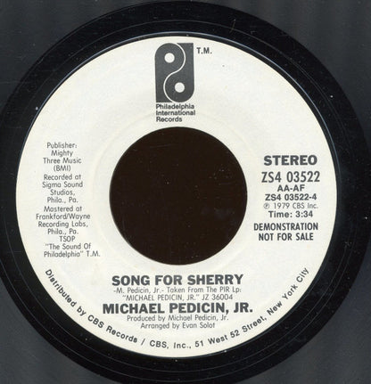 Michael Pedicin, Jr : Song For Sherry (7", Promo, Styrene)