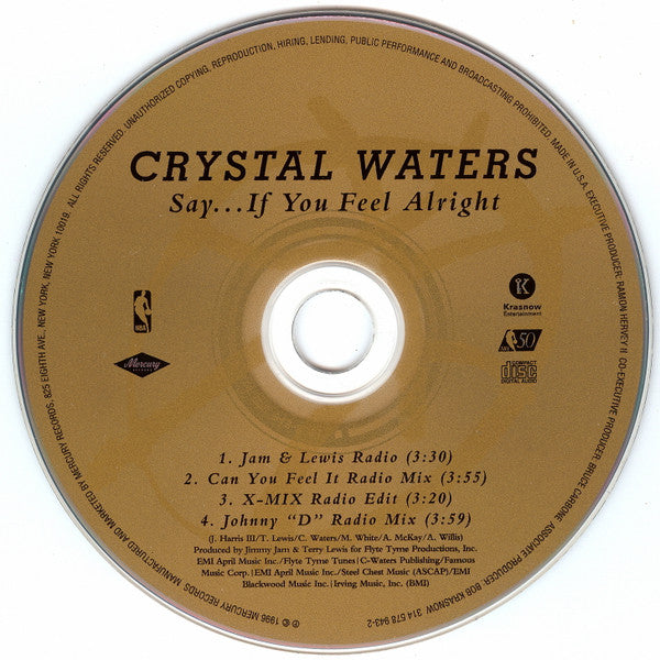 Crystal Waters : Say...If You Feel Alright (CD, Single)