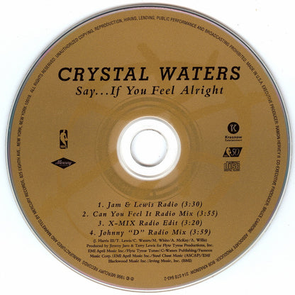 Crystal Waters : Say...If You Feel Alright (CD, Single)