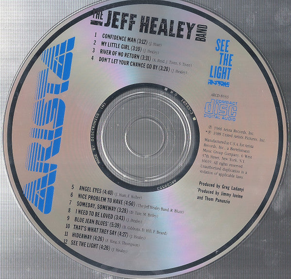 The Jeff Healey Band : See The Light (CD, Album)