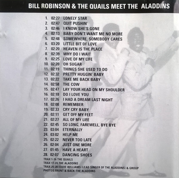 Bill Robinson And The Quails / The Aladdins (2) : Bill Robinson And The Quails Meet The Aladdins (CD, Comp)