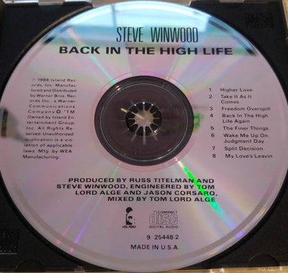Steve Winwood : Back In The High Life (CD, Album, SRC)