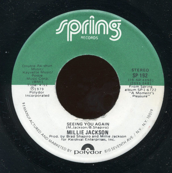 Millie Jackson : Never Change Lovers In The Middle Of The Night / Seeing You Again (7", Gol)