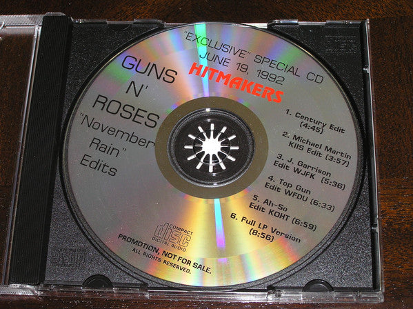 Guns N' Roses : November Rain (Edits) (CD, Maxi, Promo)