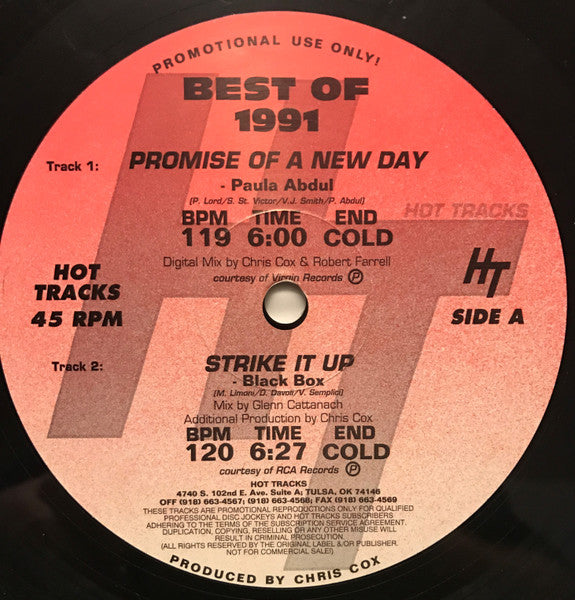 Various : Hot Tracks - The Best Of 1991 (2x12", Comp, Promo)
