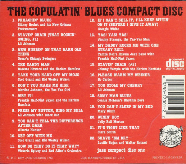 Various : The Copulatin' Blues Compact Disc (CD, Comp, RE)