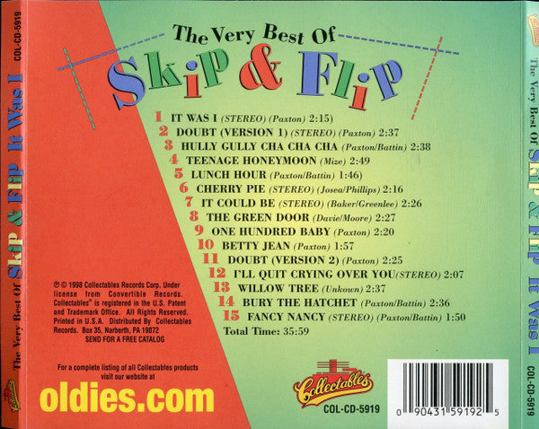 Skip & Flip : It Was I - The Very Best Of Skip & Flip (CD, Album, Comp)
