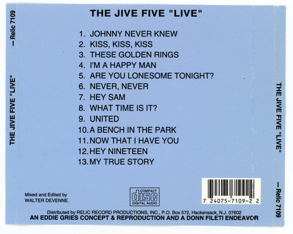 The Jive Five : The Jive 5 Live On Stage (CD, Album)