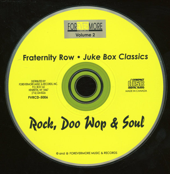 Various : Fraternity Row - Jukebox Classics - Rock, Doo Wop & Soul - Volume 2 (CD, Comp)