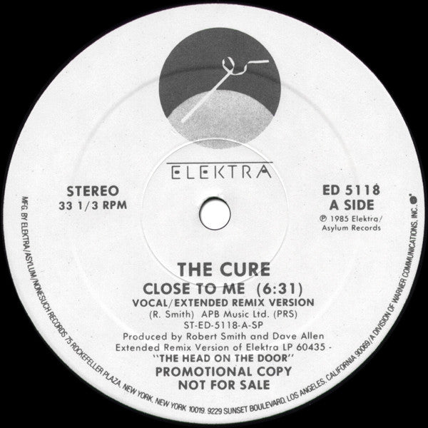 The Cure : Close To Me (12", Single, Promo)