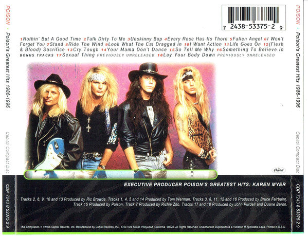 Poison (3) : Poison's Greatest Hits 1986-1996 (CD, Comp)