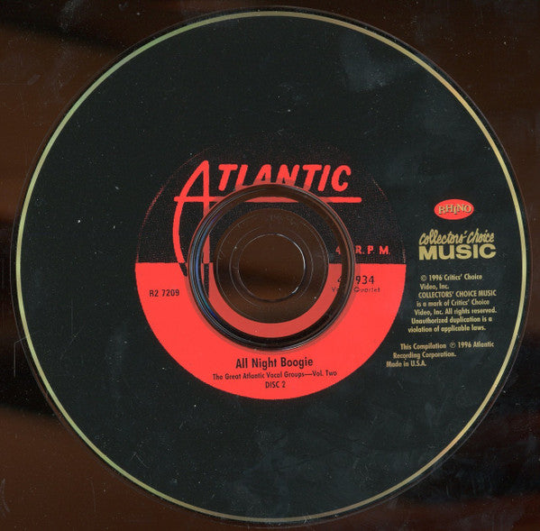 Various : All Night Boogie The Great Atlantic Vocal Groups - Vol. Two (2xCD, Comp)