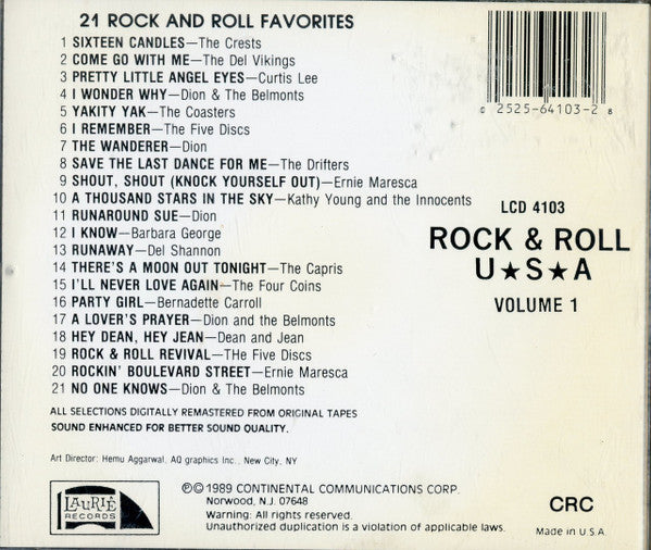 Various : Rock & Roll USA 21 Rock And Roll Favorites (CD, Comp, Club, RE)