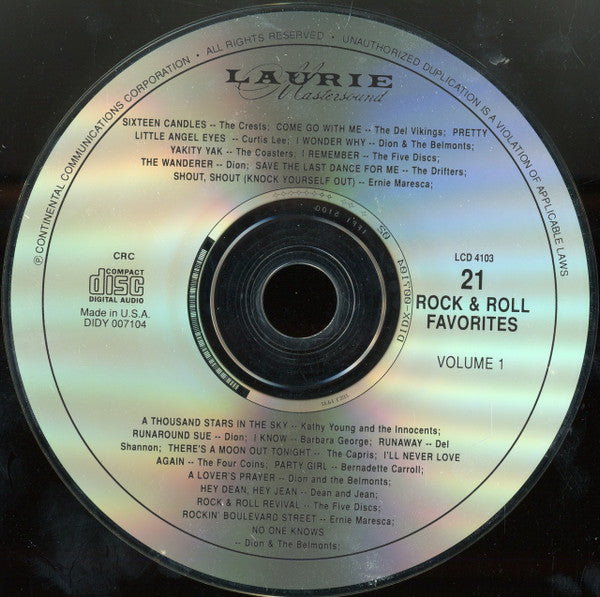 Various : Rock & Roll USA 21 Rock And Roll Favorites (CD, Comp, Club, RE)