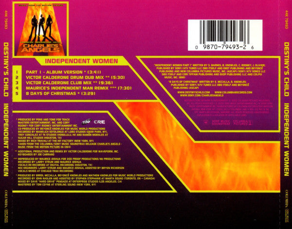 Destiny's Child : Independent Women (CD, Maxi)