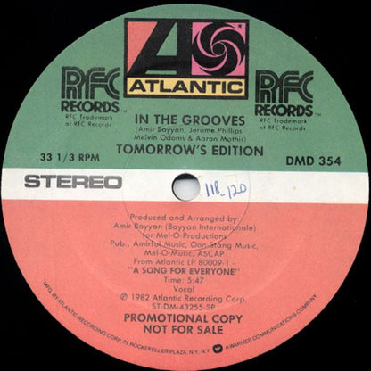 Tomorrow's Edition : In The Grooves (12", Promo)