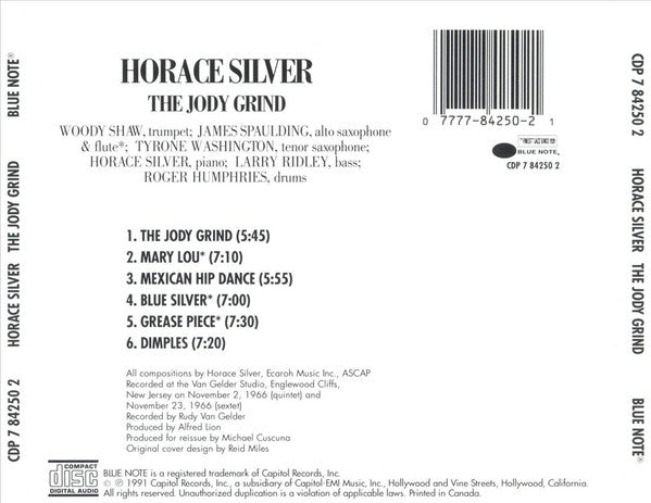 The Horace Silver Quintet / The Horace Silver Sextet : The Jody Grind (CD, Album, RE, RP)