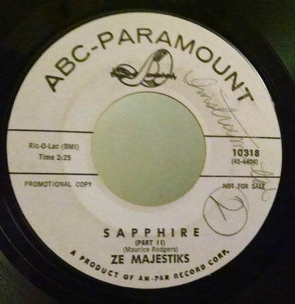 Ze-Majestics : Sapphire (7", Promo, Styrene)