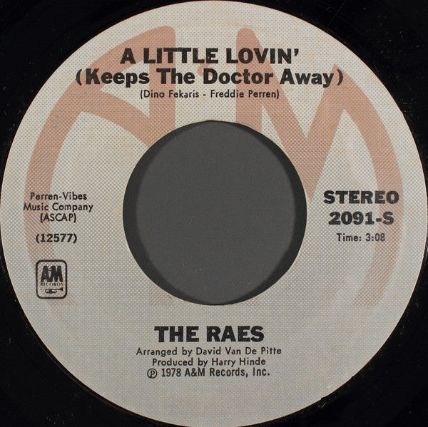 The Raes : A Little Lovin' (Keeps The Doctor Away) / To Love Somebody (7", Single, Styrene)
