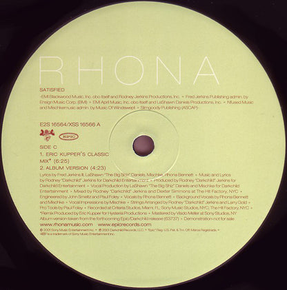 Rhona : Satisfied (2x12", Promo)