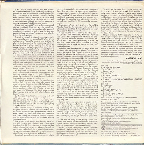 The Modern Jazz Quartet : Plastic Dreams (LP, Album, MO )