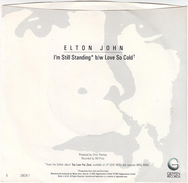 Elton John : I'm Still Standing (7", Single, Jac)