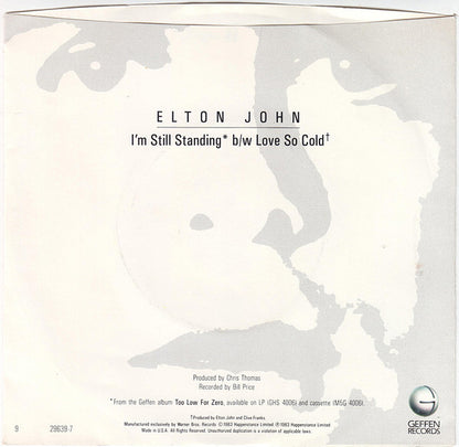 Elton John : I'm Still Standing (7", Single, Jac)