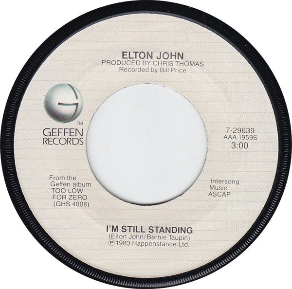 Elton John : I'm Still Standing (7", Single, Jac)