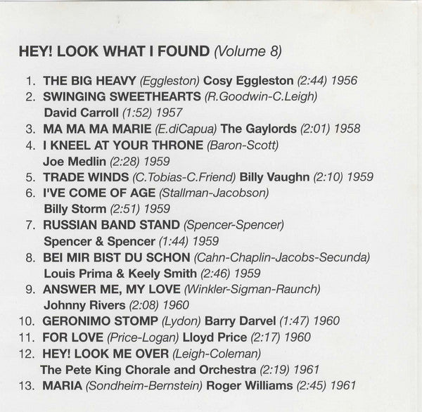 Various : Hey Look What I Found Volume 8 (CD, Comp)