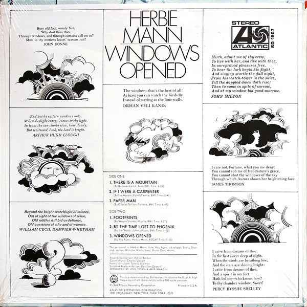 Herbie Mann : Windows Opened (LP, Album, RP, PR )