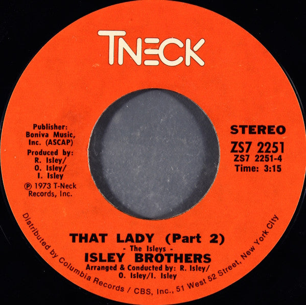 The Isley Brothers : That Lady (7", Single, Styrene, Ter)
