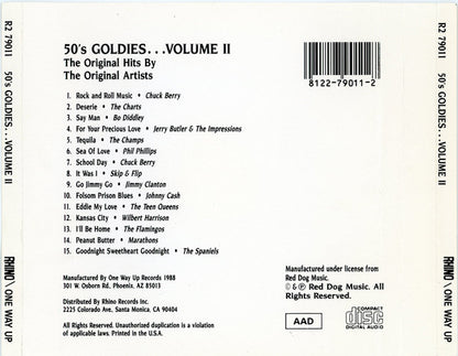 Various : 50's Goldies Volume II - The Original Hits By The Original Artists (CD, Comp)