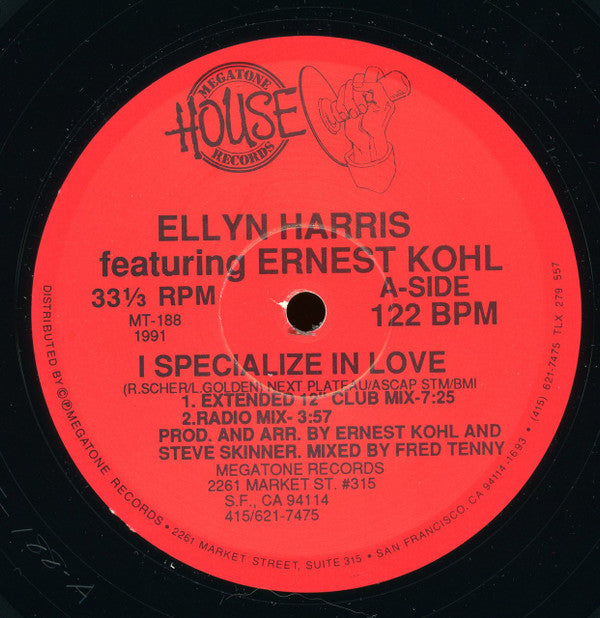 Ellyn Harris Featuring Ernest Kohl : I Specialize In Love (12")