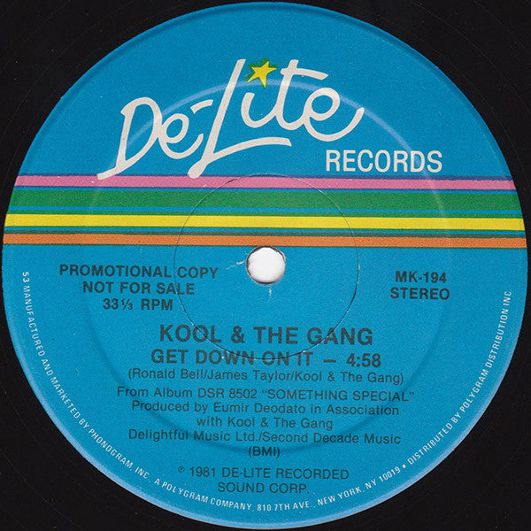 Kool & The Gang : Get Down On It (12", Single, Promo)