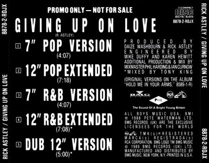 Rick Astley : Giving Up On Love (CD, Maxi, Promo)