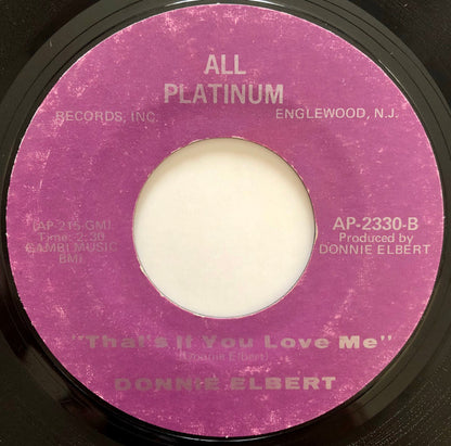Donnie Elbert : Where Did Our Love Go (7", Styrene, Mon)