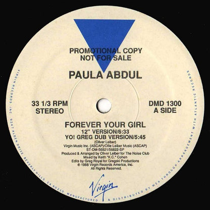 Paula Abdul : Forever Your Girl (12", Promo)
