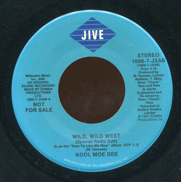 Kool Moe Dee : Wild, Wild West (7", Promo)
