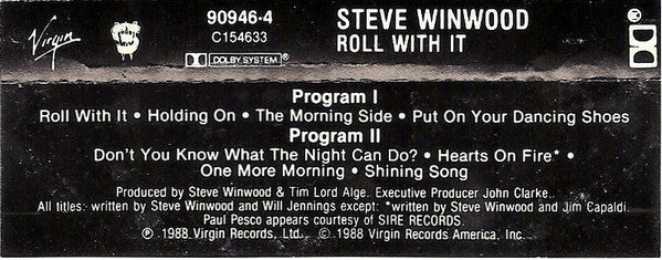 Steve Winwood : Roll With It (Cass, Album, Club)