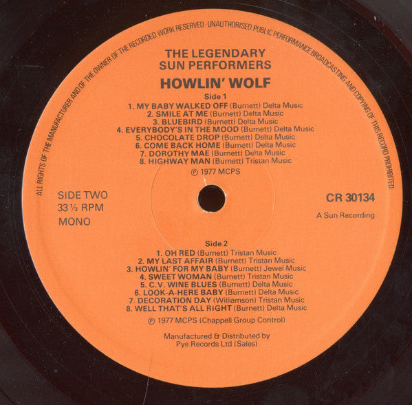 Howlin' Wolf : The Legendary Sun Performers (LP, Comp)