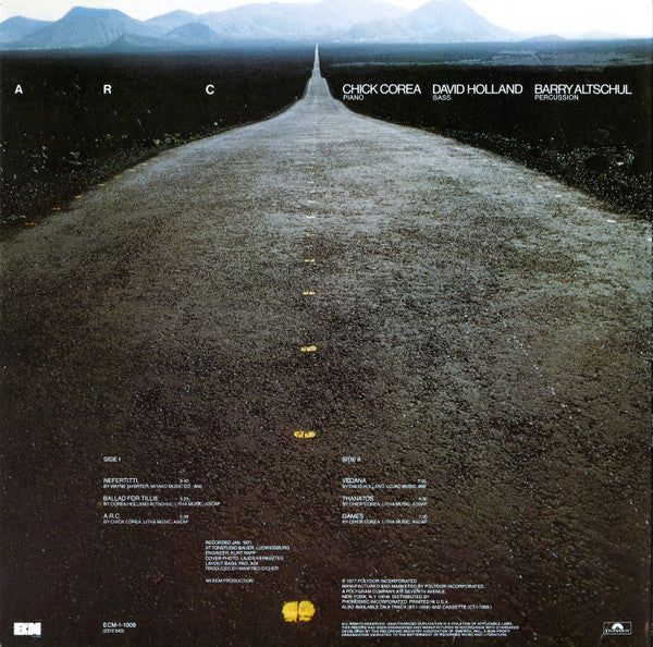 Chick Corea / Dave Holland / Barry Altschul : A. R. C. (LP, Album, RE, Pit)