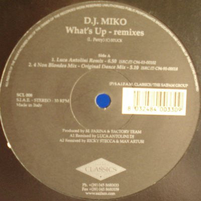 DJ Miko : What's Up (Remixes) (12")