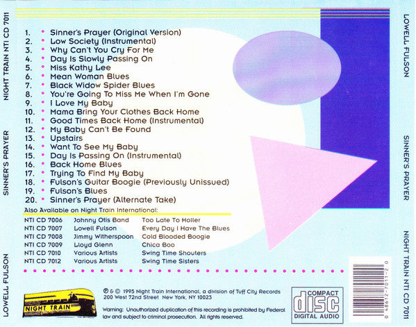 Lowell Fulson : Sinner's Prayer (CD, Comp)