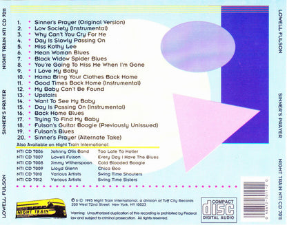 Lowell Fulson : Sinner's Prayer (CD, Comp)