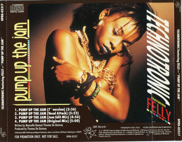 Technotronic Featuring Felly : Pump Up The Jam (CD, Maxi, Promo)