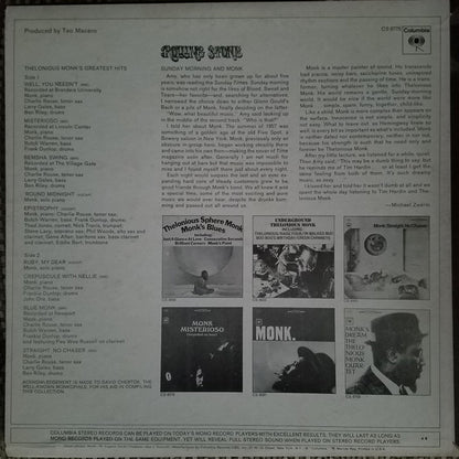 Thelonious Monk : Monk's Greatest Hits (LP, Comp, Pit)