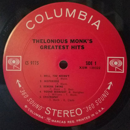Thelonious Monk : Monk's Greatest Hits (LP, Comp, Pit)